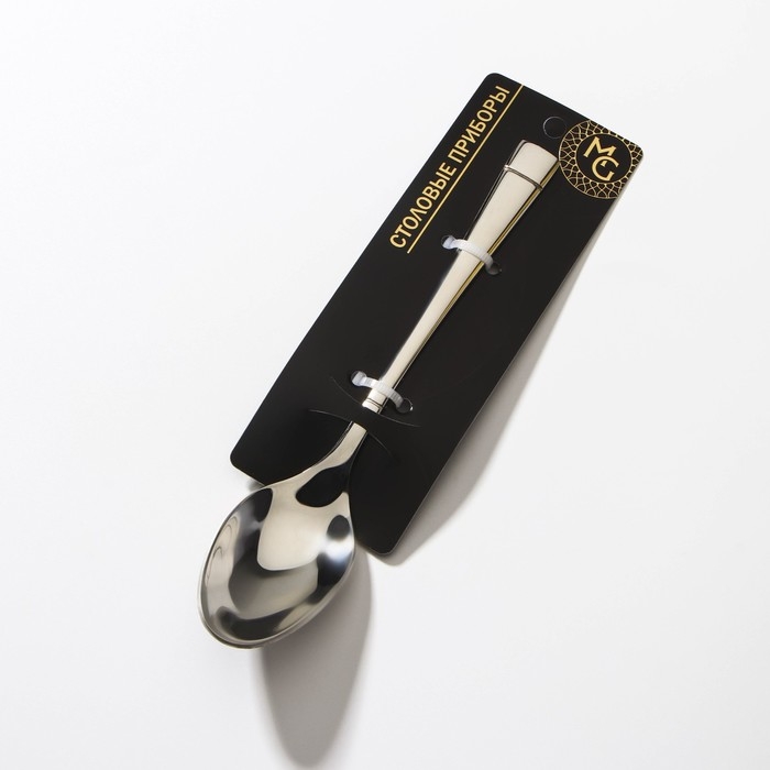 Ложка чайная из нержавеющей стали Magistro «Виконт», длина 17 см, цвет серебряный Ложка чайная из нержавеющей стали Magistro «Виконт», длина 17 см, цвет серебряный