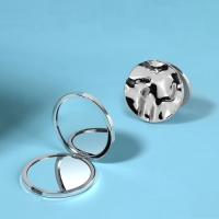 Зеркало складное &laquo;Волны&raquo;, d = 7,5 см, цвет серебристый