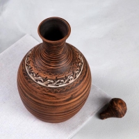 Штоф &laquo;Келин&raquo;, гончарный, ангоб, красная глина, 2,2 л, микс