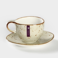 Чайная пара фарфоровая Samold &laquo;Хорека Графит&raquo;, 250 мл, 12х9х7 см, 2 предмета