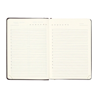 Ежедневник недатированный, твердая обложка кожзам с поролоном, термо тиснение, перфорация, ляссе, кремовый блок 70 г/м2, коричневый