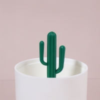 Органайзер для ватных палочек &laquo;КАКТУС&raquo;, с крышкой, d = 7 &times; 11 см, цвет белый/прозрачный