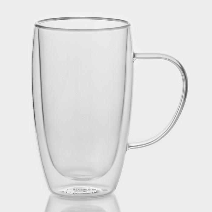 Набор стеклянных кружек с двойными стенками Magistro &laquo;Дуо&raquo;, 450 мл, 13&times;9&times;14,8 см, 2 шт