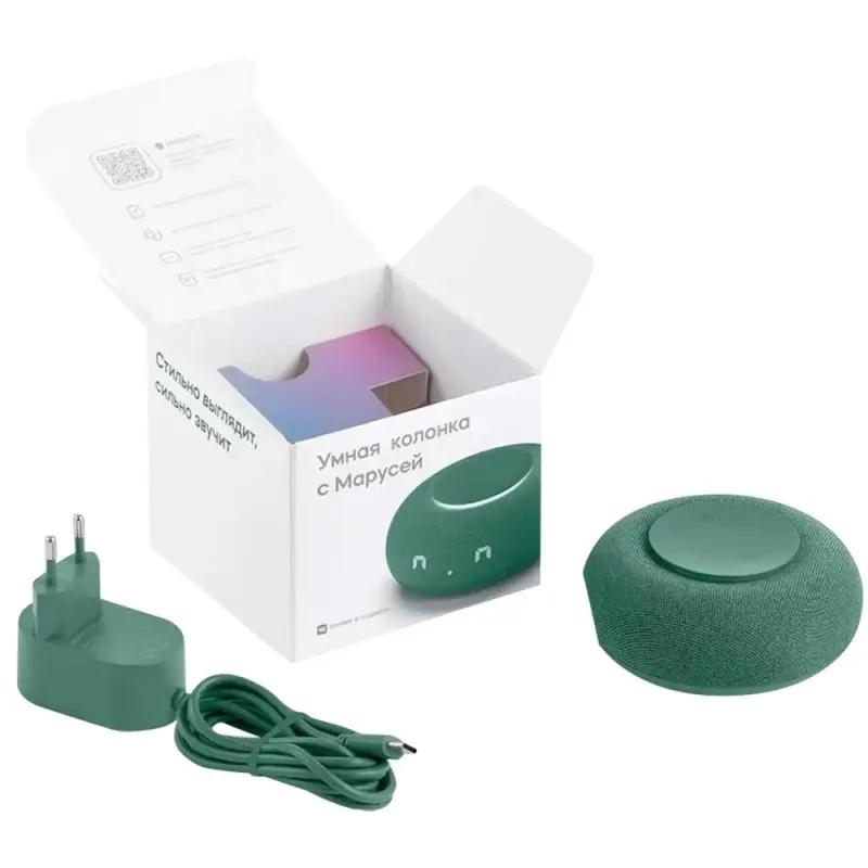 Умная колонка &laquo;Капсула Мини&raquo; с помощником &laquo;Маруся&raquo;, хвойный зеленый