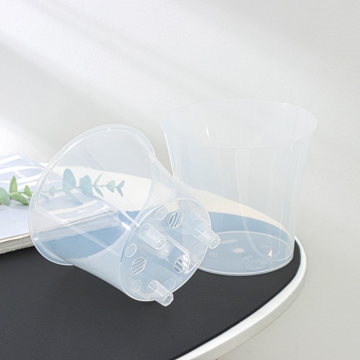 Кашпо для цветов со вставкой &laquo;Арте&raquo;, 1,2 л, цвет прозрачный