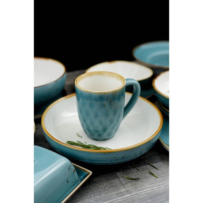 Кружка фарфоровая Magistro «Церера», 400 мл, цвет голубой Кружка фарфоровая Magistro «Церера», 400 мл, цвет голубой