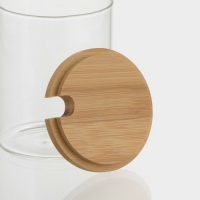 Банки стеклянные для хранения сыпучих продуктов &laquo;Эко&raquo;, 450 мл, 3 шт, с бамбуковой крышкой