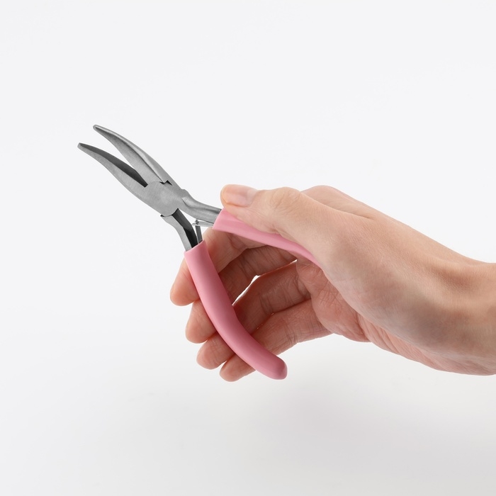 Тонкогубцы изогнутые, для рукоделия, 13 × 6,5 см, цвет серебряный/розовый Тонкогубцы изогнутые, для рукоделия, 13 × 6,5 см, цвет серебряный/розовый