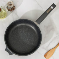 Сковорода &laquo;Гранит&raquo;, d=24 см, пластиковая ручка, антипригарное покрытие, цвет серый