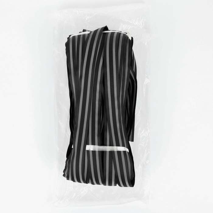 Молния рулонная &laquo;Спираль&raquo;, №5, водонепроницаемая, со светоотражающими полосами, 50 м, цвет чёрный