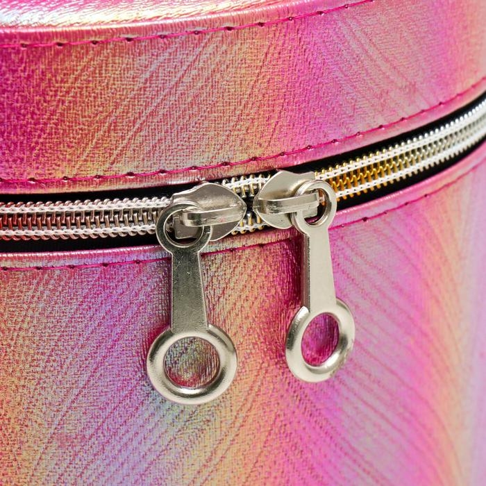 Шкатулка кожзам с зеркалом Шкатулка кожзам с зеркалом "Полосы розовый оранж" н-р 3шт 14х14х14 17,5х17,5х17,5 20х20х20см 53860