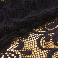 Кружевная эластичная ткань, 190 мм &times; 2,7 &plusmn; 0,5 м, цвет чёрный