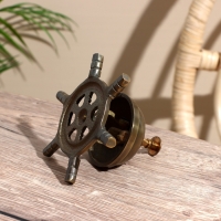 Настольный звонок "Штурвал" латунь 11,5 см Настольный звонок "Штурвал" латунь 11,5 см