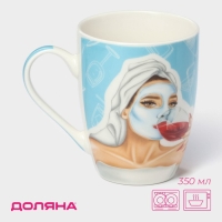 Кружка фарфоровая Доляна &laquo;Винишко&raquo;, 350 мл