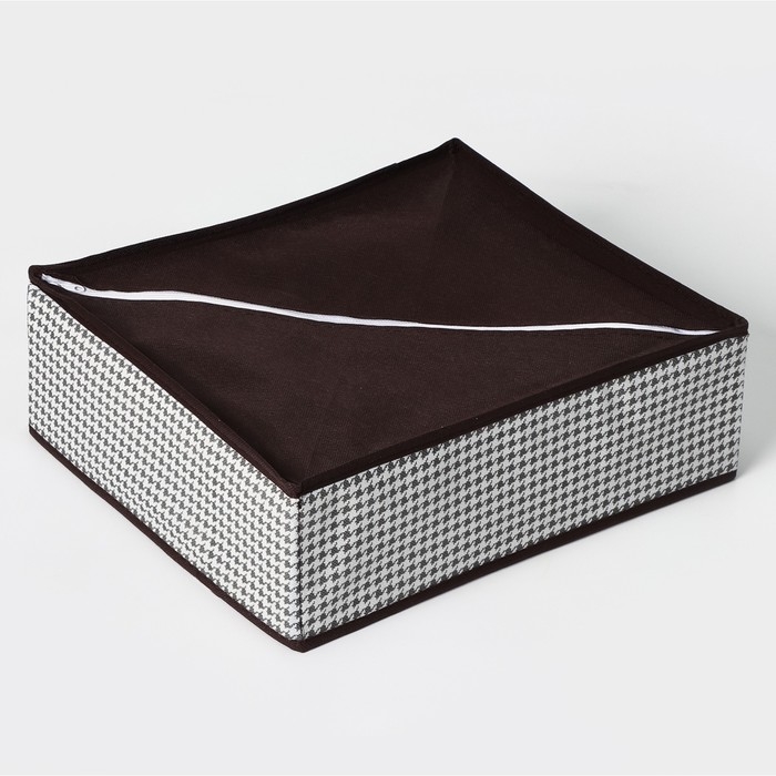 Органайзер для хранения белья Доляна «Вилли», 18 ячеек, 35×30×12 см, цвет бело-коричневый Органайзер для хранения белья Доляна «Вилли», 18 ячеек, 35×30×12 см, цвет бело-коричневый