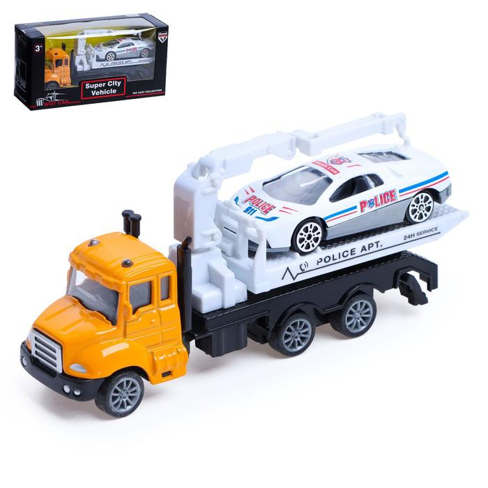 Грузовик металлический &laquo;Эвакуатор&raquo;, с машинкой, инерция, МИКС