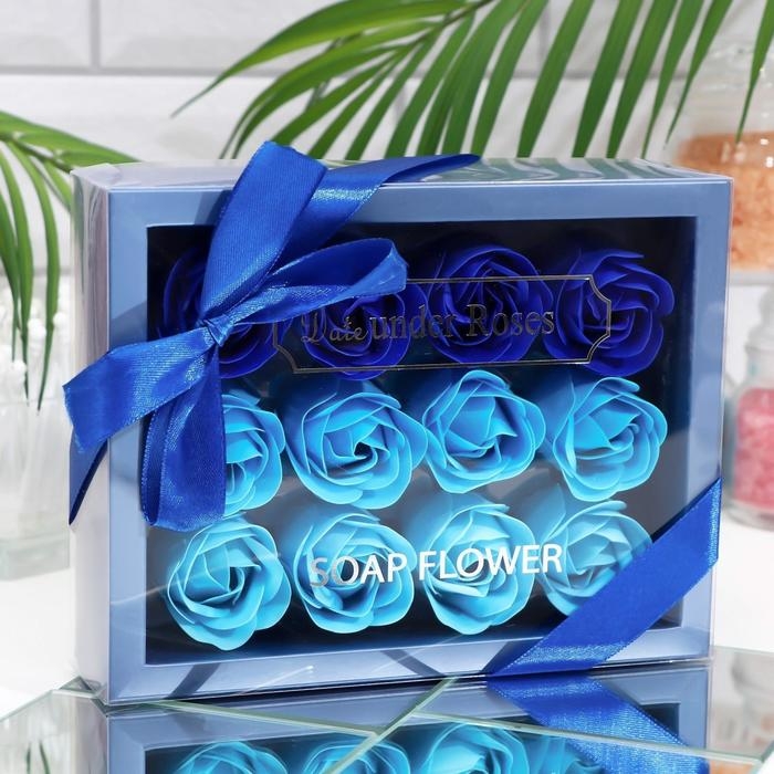 Мыльные розочки, цветные оттенки, набор 12 шт. Мыльные розочки, цветные оттенки, набор 12 шт.