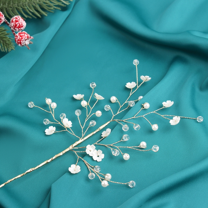 Декор Декор "Хрустальная сказка" 26 см, веточка с цветочками