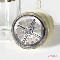 Чайник заварочный френч - пресс Доляна &laquo;Гарсон&raquo;, 350 мл, стекло, цвет молочный