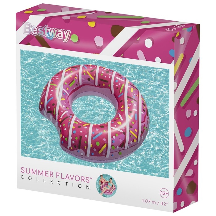 Круг для плавания &laquo;Пончик&raquo;, d=107 см, от 12 лет, цвет МИКС, 36118 Bestway