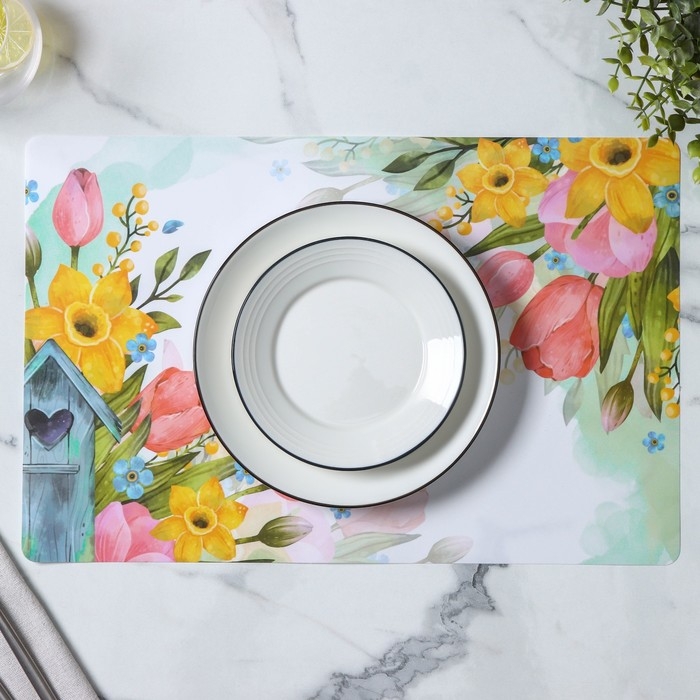 Салфетки сервировочные на стол Доляна &laquo;Акварель&raquo;, 6 шт, 43&times;28 см