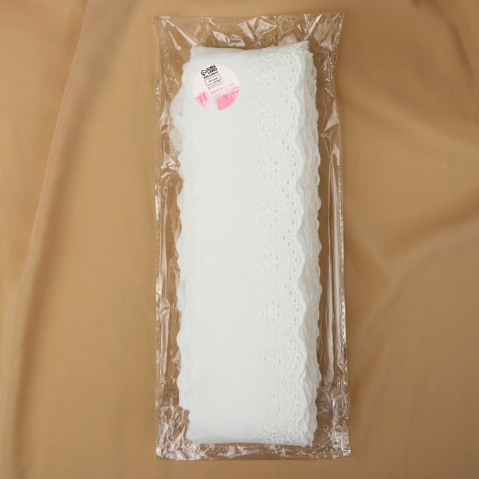 Кружево шитьё, 65 мм × 13 ± 1 м, цвет белый Кружево шитьё, 65 мм × 13 ± 1 м, цвет белый