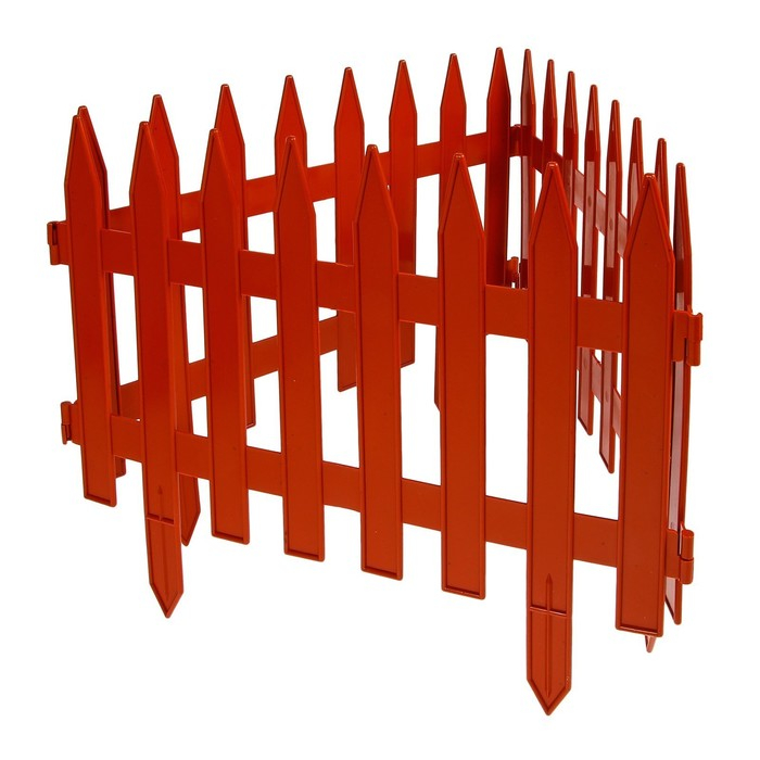 Ограждение декоративное, 35 &times; 210 см, 5 секций, пластик, терракотовое, GOTIKA, Greengo