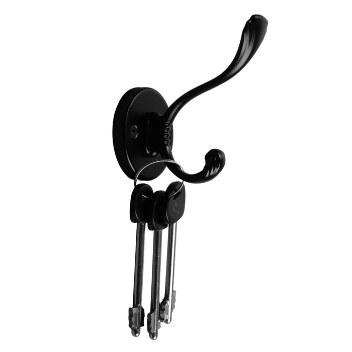 Крючок мебельный CAPPIO GRACE, двухрожковый, черный Крючок мебельный CAPPIO GRACE, двухрожковый, черный