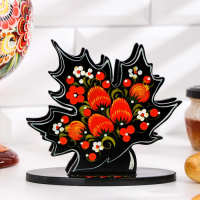 Салфетница &laquo;Клён&raquo;, 12х12 см, хохлома