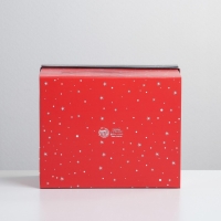 Коробка подарочная новогодняя складная &laquo;Happy new year&raquo;, 31,2 х 25,6 х 16,1 см, Новый год