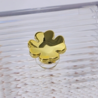 Органайзер для ватных палочек &laquo;FLOWER&raquo;, с крышкой, 11 &times; 8,5 &times; 8,5 см, цвет прозрачный/золотистый