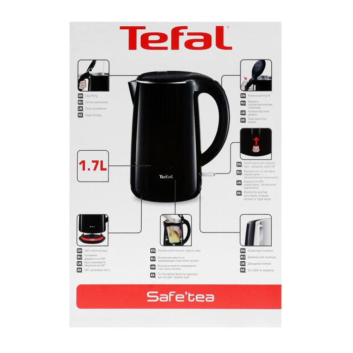 Чайник электрический Tefal KO260830, металл, 1.7 л, 2150 Вт, черный