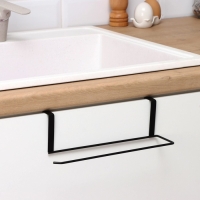 Держатель для полотенец на дверцу 3 см Доляна, подвесной, 24,5&times;8,5&times;7 см, цвет черный