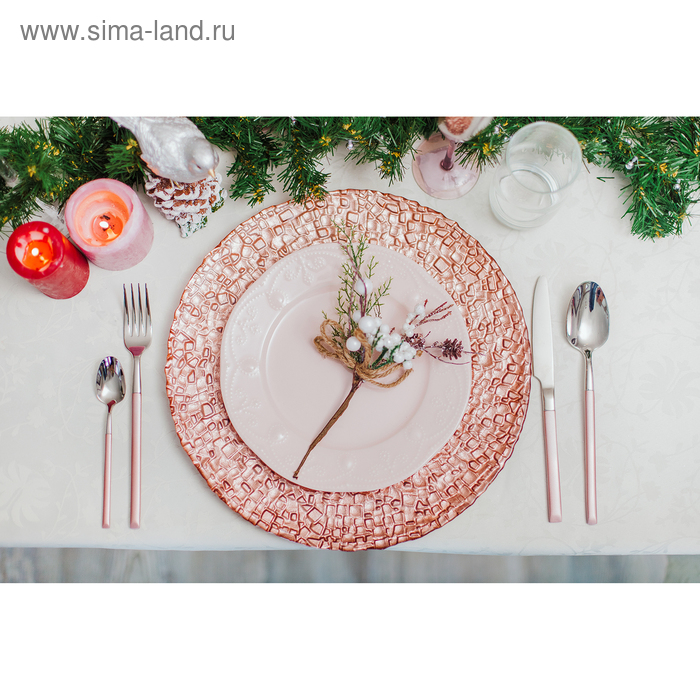 Тарелка - блюдо подстановочное Magistro &laquo;Кринкл&raquo;, d=33 см, цвет розовый