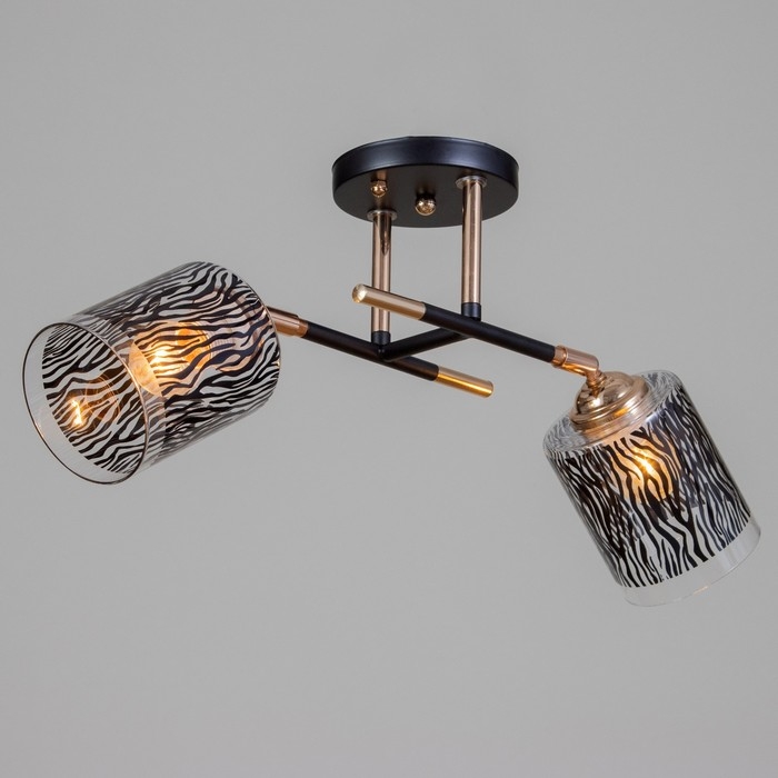 Люстра Люстра "Роберта" 2хЕ27 40Вт черно-золотой 48х26х27 см BayerLux