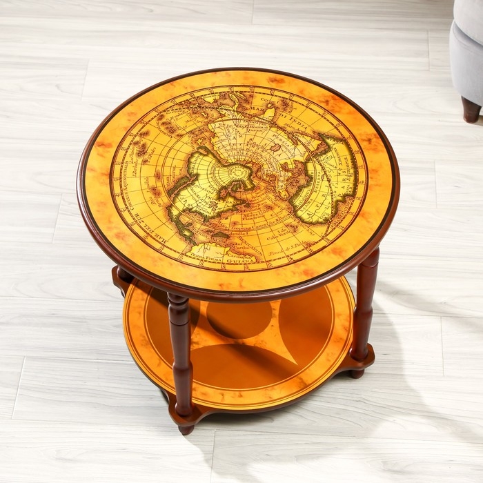 Столик декоративный "Старинная карта" 60х60х49 см