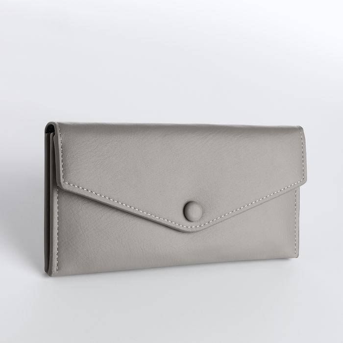 Кошелёк женский на кнопке, цвет серый Кошелёк женский на кнопке, цвет серый