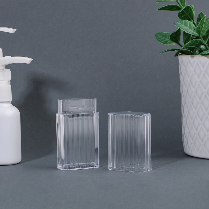 Органайзер для хранения, с крышкой, 10,4 &times; 3,8 &times; 2,1 см, цвет прозрачный