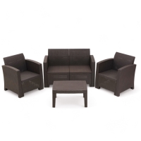 Набор садовой мебели Бора, макси, диван, 2 кресла, стол, венге Набор садовой мебели Бора, макси, диван, 2 кресла, стол, венге