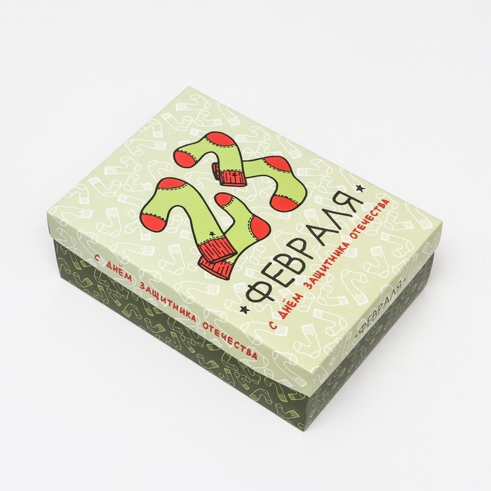 Коробка складная, Коробка складная, "Праздничные носки" 24 х 17 х 8 см