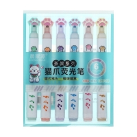 Набор маркеров-текстовыделителей 6 цветов, "Лапки" Набор маркеров-текстовыделителей 6 цветов, "Лапки"