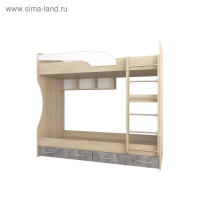 Кровать двойная Колибри Лофт, 1892x950x1700, Дуб сонома/Ателье светлое/Акрил белый