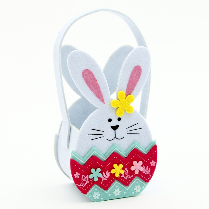 Пасхальный декор корзинка Пасхальный декор корзинка "Зайчик белого цвета" 8.5х11х22.5 см