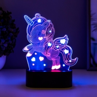 Светильник сенсорный "Единорожек" LED USB (90см) от батареек 3xАА черный 14х5,5х18,5 см RISALUX 765 Светильник сенсорный "Единорожек" LED USB (90см) от батареек 3xАА черный 14х5,5х18,5 см RISALUX 765