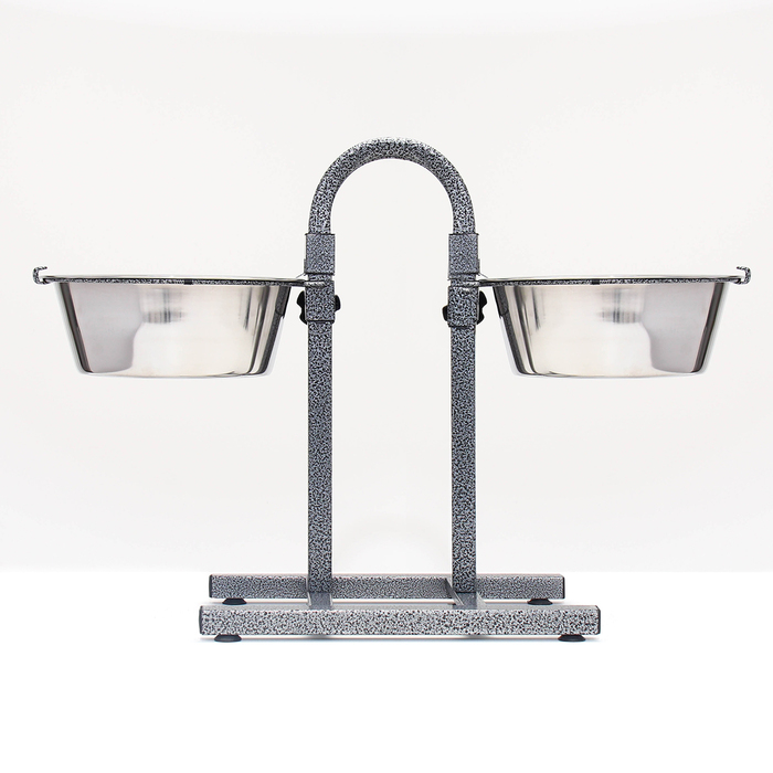 Регулируемая разноуровневая подставка 40 см с 2 мисками по 4 л Регулируемая разноуровневая подставка 40 см с 2 мисками по 4 л