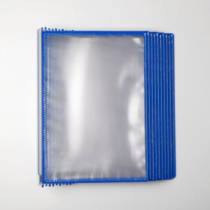 Настенная перекидная система, 10 рамок с протектором, DATAFRAME, цвет синий