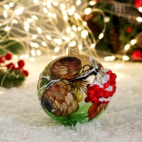 Шар "Рябина с шишками" 9,5 см Шар "Рябина с шишками" 9,5 см