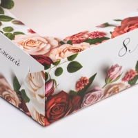 Коробка складная с окном под зефир "8 марта, розы", 25 х 15 х 7 см Коробка складная с окном под зефир "8 марта, розы", 25 х 15 х 7 см