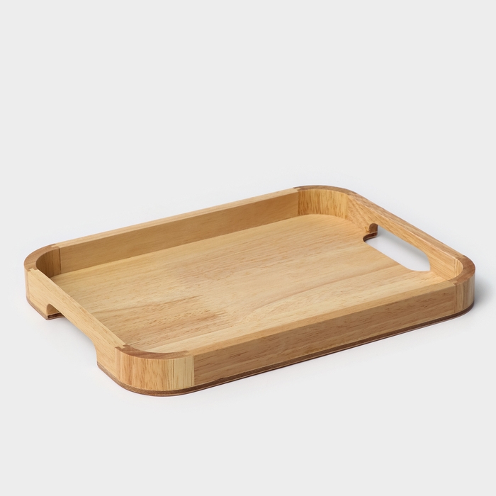 Поднос с ручками &laquo;Люкс&raquo;, 30&times;23&times;2,8 см, гевея