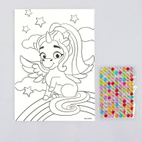 Аппликация стразами &laquo;Волшебный единорог&raquo; 14.8х21 см